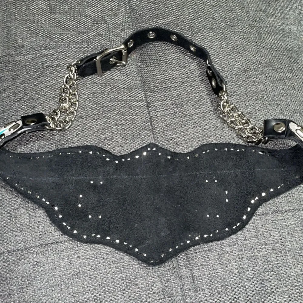 Vintage Harley Davidson Motor Cycles Leather Belt Studs Chain Biker RARE Painted